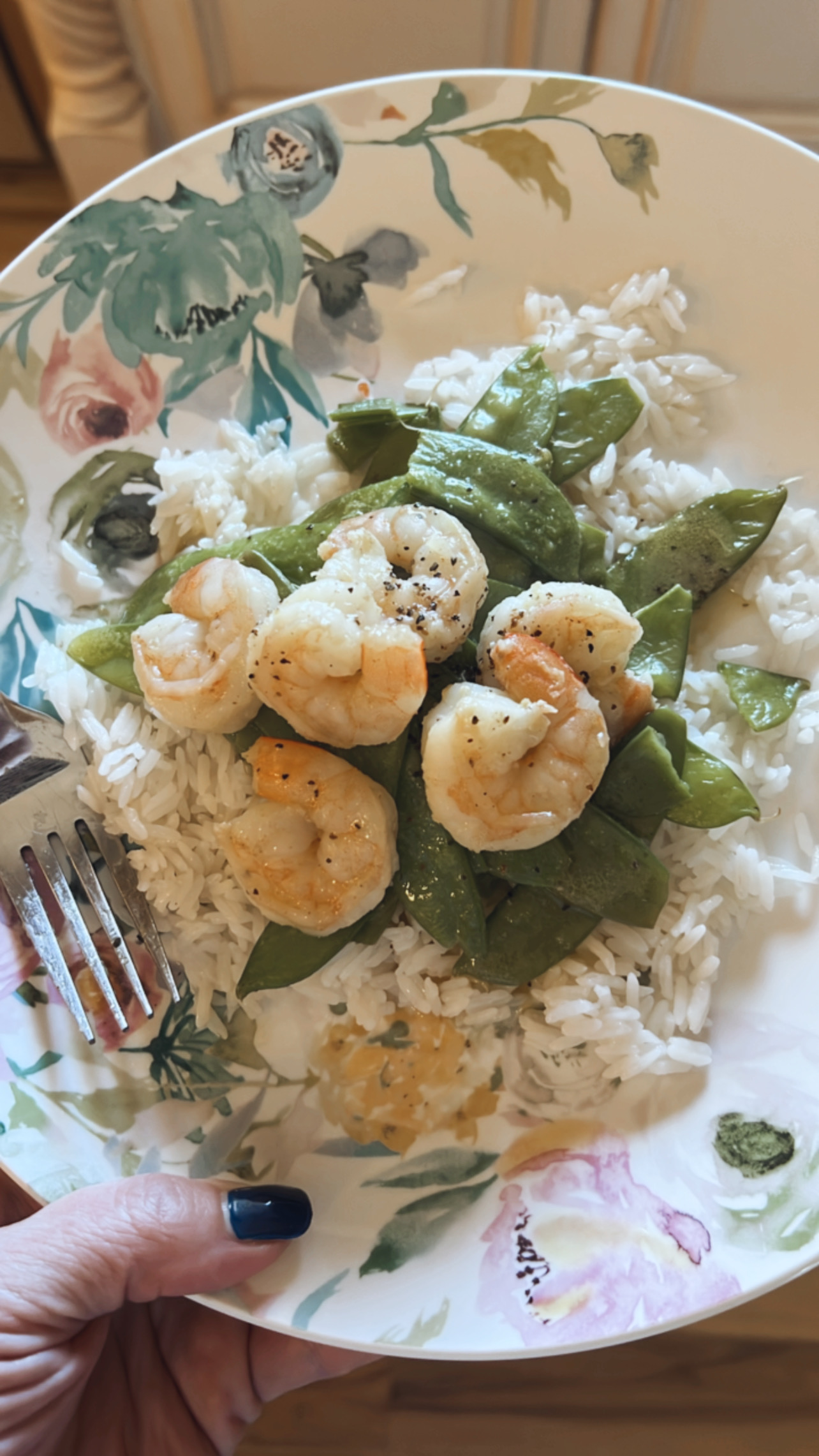 Jasmine Rice, Shrimp and  Snow Peas Recipe