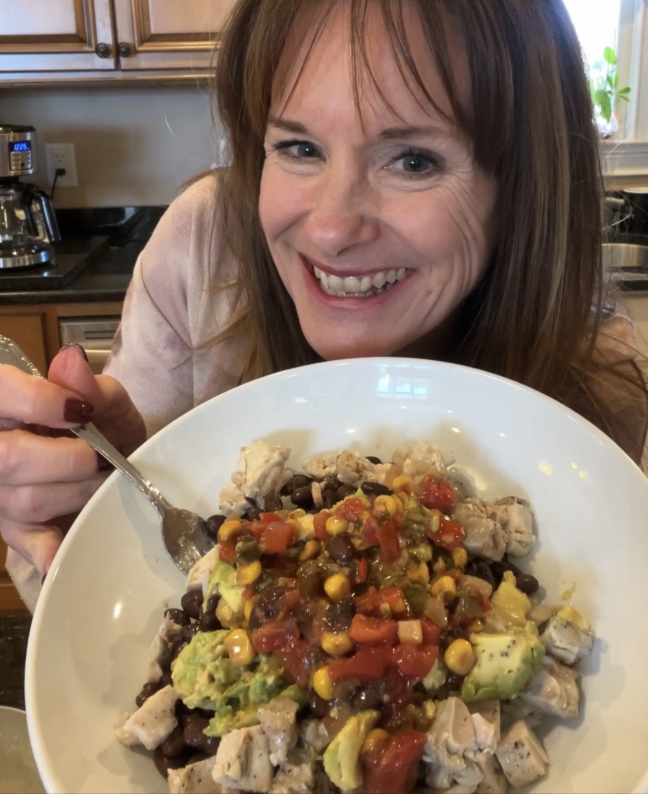 Chicken, Jasmine Rice, Black Beans, Avocado and Salsa